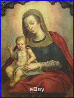 Fine Large 16th Century Italian Old Master Madonna & Child Antique Oil