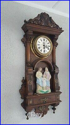 0325 Unique antique religious clock with music box