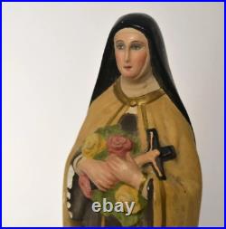 10 Antique Religious Sculpture Saint Therese Patroness of the Missions Statue