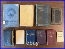 10 RARE Religious Book Lot Holy Bible Christianity Religion Antique Vintage Art