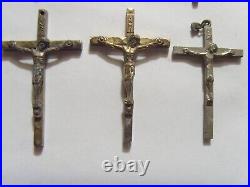 10 antique catholic nice collection lot religious crucifix crosses 52255