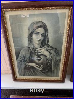 100+(years) old Antique Mary and Jesus religious Prints