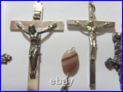 14 antique vintage catholic lot Christian cross crucifix religious pendant 51985