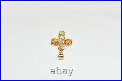 14k yellow gold antique cabochon 2.40 TCW Ethiopian Fire Opal cross pendant