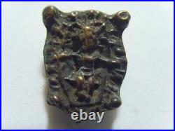 1600s antique religious Baby Moses in basket arc copper miniature icon 52140