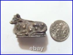 1600s antique religious sacrificial bull copper miniature pocket icon 52139