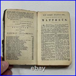 1637 Dutch Antique Bible Statenvertaling, Historic Religious Text Pocket Size