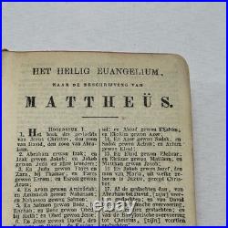 1637 Dutch Antique Bible Statenvertaling, Historic Religious Text Pocket Size