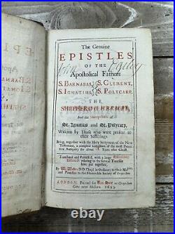 1693 Antique Religious Book The Genuine Epistles of the Apostolic Fathers