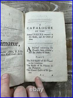 1693 Antique Religious Book The Genuine Epistles of the Apostolic Fathers