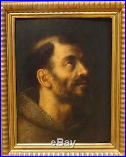 16th 17th Century Italian Old Master Saint Francis Monk Portrait Antique TITIAN