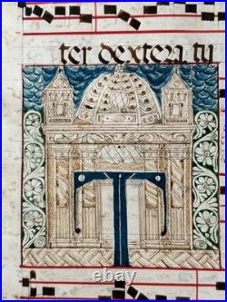 16th C Illuminated Antiphonal Vellum Leaf Gregorian Chant Double Sided 21.5