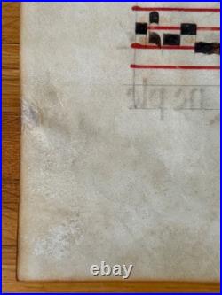 16th C Illuminated Antiphonal Vellum Leaf St Peter & Paul Gregorian Chant
