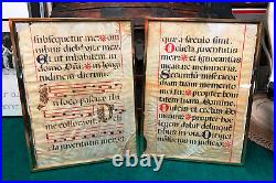 16th Century Spanish Monk Hymnal Psalter Antiphonal pages parchment religious