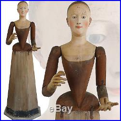1700's Very Rare Life-Size Madonna Santos Cage Doll Virgin Mannequin Religious