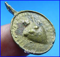1700s ANTIQUE RELIGIOUS MEDAL SACRED SWORDS HEARTS JESUS AND MARIA PENDANT