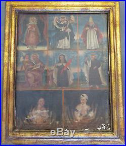 1700s Authenticated Antique Religious Mexican Oil on Canvas Painting