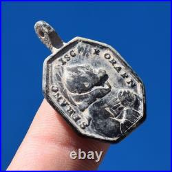 1700s FRANCIS OF ASSISI CATHOLIC MEDAL ANTIQUE ST ROSE MEDALLION