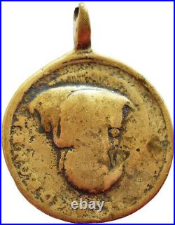 1700s ST ANASTASIUS RELIGIOUS MEDAL ANTIQUE 18TH CENTURY ST WIGAND MEDALLION