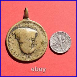 1700s ST ANASTASIUS RELIGIOUS MEDAL ANTIQUE 18TH CENTURY ST WIGAND MEDALLION