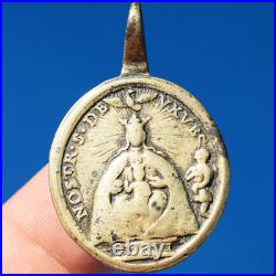 1700s ST FERMIN & ST. FRANCIS RELIGIOUS MEDAL ANTIQUE OUR LADY OF UXUE CHARM