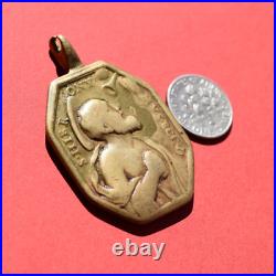 1700s ST JEROME RELIGIOUS MEDAL ANTIQUE ST BARBARA MEDALLION