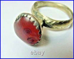 1700s antique Bedouin Nomads tribal ring 8.5 SZ religious islamic 50192