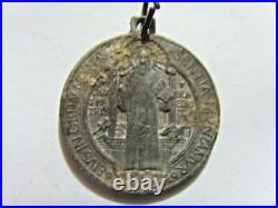 1700s antique catholic religious Saint Benedict exorcism pendant 51286