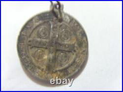 1700s antique catholic religious Saint Benedict exorcism pendant 51286