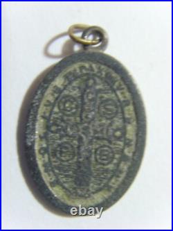 1700s antique catholic religious Saint Benedict exorcism pendant 51307