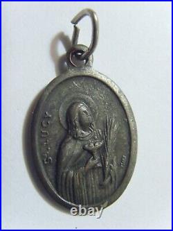 1700s antique scarce catholic Saint Lucy religious faith pendant 51980