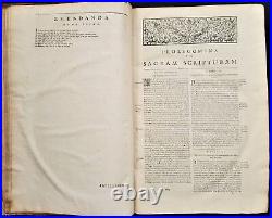 1719 antique HUGE FOLIO religious bible Doctoris Theologi SOCIETY of JESUS
