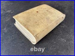 1734 1751 ANTIQUE RELIGIOUS BOOKS Vellum Binding Latin Dutch Theology LOT 2vol