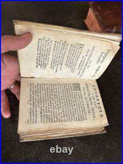 1734 1751 ANTIQUE RELIGIOUS BOOKS Vellum Binding Latin Dutch Theology LOT 2vol
