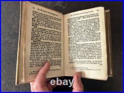 1734 1751 ANTIQUE RELIGIOUS BOOKS Vellum Binding Latin Dutch Theology LOT 2vol