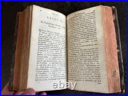 1734 1751 ANTIQUE RELIGIOUS BOOKS Vellum Binding Latin Dutch Theology LOT 2vol