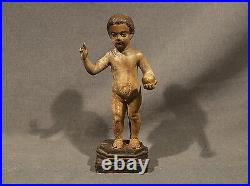 17th Centruy Religious Roman Catholic Baby Jesus Wood Carving Antique Toy
