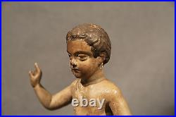 17th Centruy Religious Roman Catholic Baby Jesus Wood Carving Antique Toy