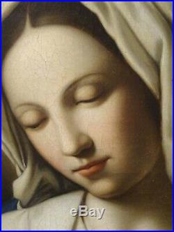 17th Century Italian Old Master Madonna Prayer Portrait Antique SASSOFERRATO
