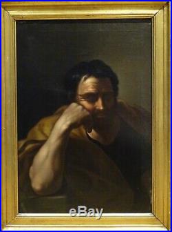 17th Century Italian Old Master Saint Philosopher Portrait Antique Painting