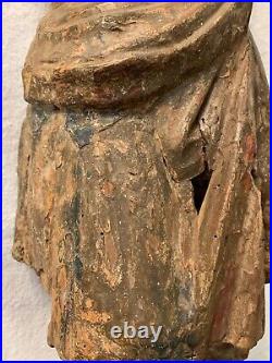 17th Century Italian or Spanish Santo Large Polychromed Figure of Saint George