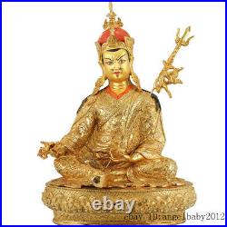 18 Tibetan Buddhism bronze gilt Religious rites Padmasambhava Buddha statue