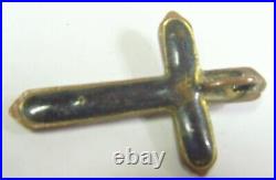 1800s antique Christian faith religious red jasper rose gold cross pendant 50560