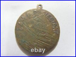 1800s antique Christian religious I am protestant Jesus face pendant 51289