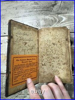 1814 Antique German Religious Book Gesangbuch. American Print, Clasps