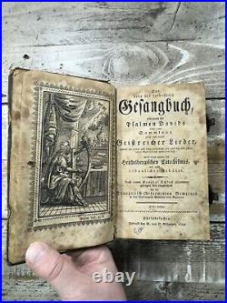 1814 Antique German Religious Book Gesangbuch. American Print, Clasps