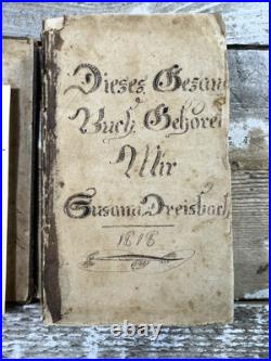 1817 Antique Religious Book, Dreisbach Owned, 1st Evangelical Hymnal