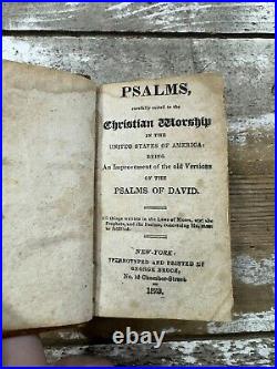 1823 Antique American Religious Book Psalms suited to Christian Worship