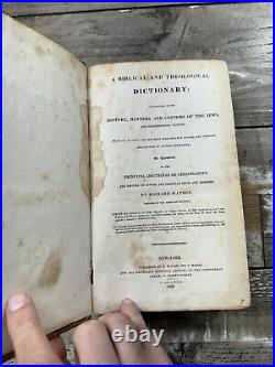 1833 Antique Religious Reference Book Biblical and Theological Dictionary Maps