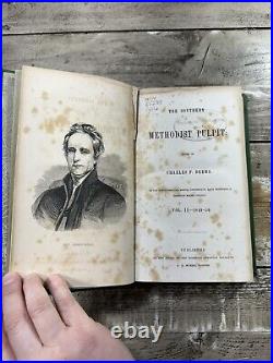 1850 Antique Religious Book The Southern Methodist Pulpit Deems, SCARCE